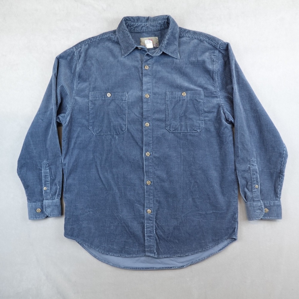 The Territory Ahead Shirt Corduroy Grid Mens XXL Button Up Long Sleeves
